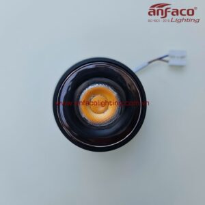 Đèn Anfaco chiếu tiêu điểm AFC 816D 7W vỏ đen xoay góc gắn đế tròn cố định