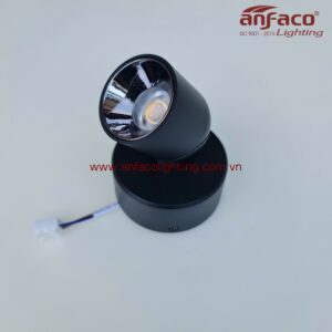 Đèn Anfaco chiếu tiêu điểm AFC 816D 7W vỏ đen xoay góc gắn đế tròn cố định