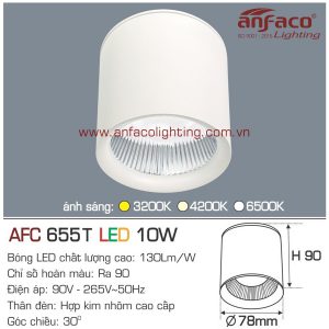 Đèn LED downlight gắn nổi Anfaco AFC 655T-10W