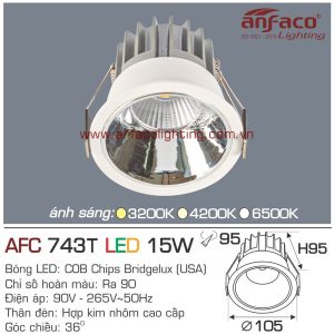 Đèn LED âm trần Anfaco AFC 743T-15W