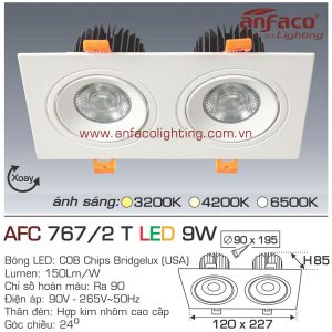 Đèn LED âm trần Anfaco AFC 767/2T-9W
