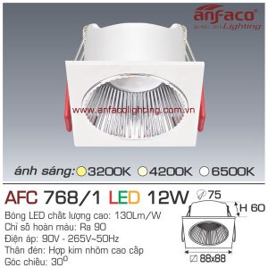 Đèn LED âm trần Anfaco AFC 768/1-12W