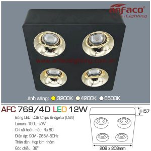 Đèn LED downlight gắn nổi Anfaco AFC 769/4D-12Wx4