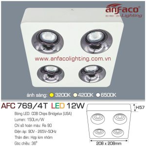 Đèn LED downlight gắn nổi Anfaco 769/4T-12Wx4