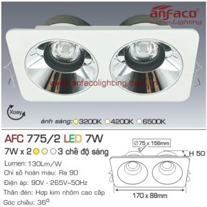 Đèn LED âm trần Anfaco AFC 775/2-7Wx2