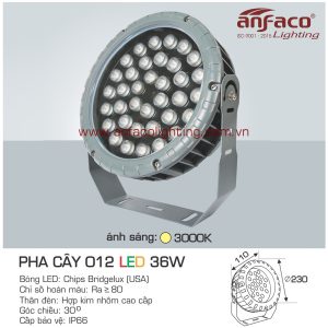 đèn led pha cây anfaco 012-36w
