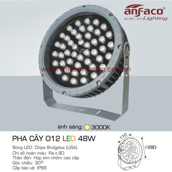 đèn led pha cây anfaco 012-48w