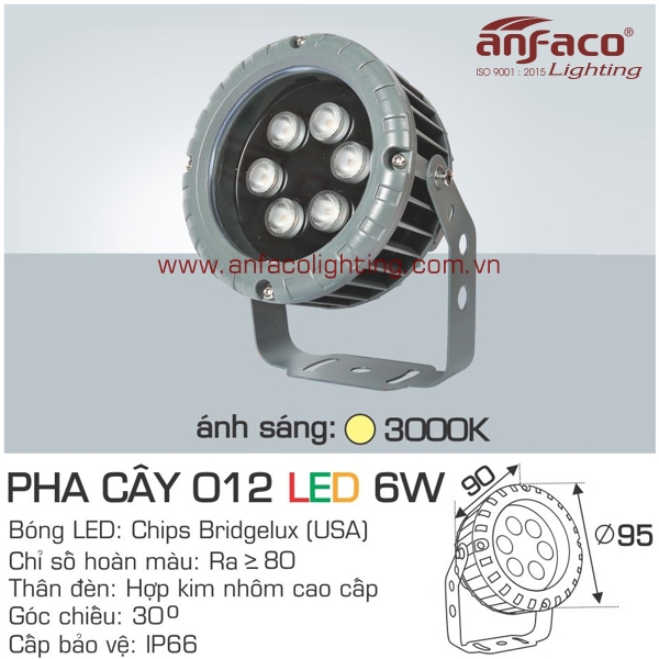 đèn led pha cây anfaco 012-6w