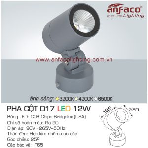 đèn led pha cột anfaco 017-12w