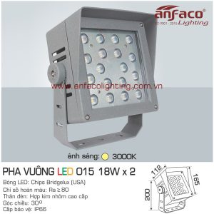 đèn led pha vuông anfaco 015-18wx2