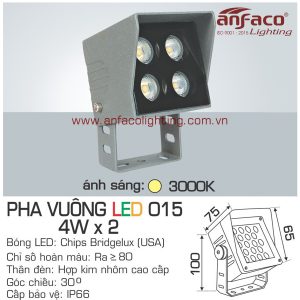 đèn led pha vuông anfaco 015-4wx2