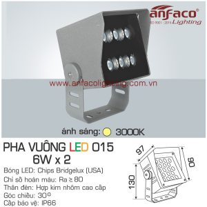 đèn led pha vuông anfaco 015-6wx2