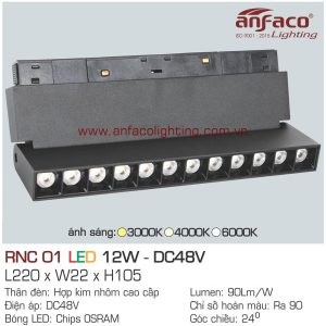 đèn led ray nam châm anfaco rnc01-12w dc48v