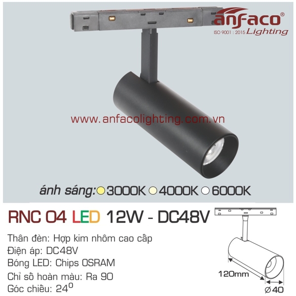 đèn led ray nam châm anfaco rnc04-12w dc48v