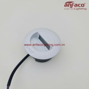 Đèn Anfaco âm tường tròn AT 019/3W vỏ trắng gắn cầu thang