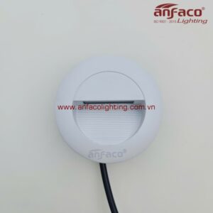 Đèn Anfaco âm tường tròn AT 019/3W vỏ trắng gắn cầu thang