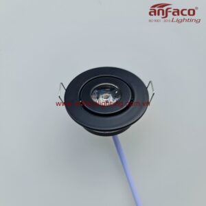 Đèn AFC 622D 1W LED Anfaco downlight âm trần mini vỏ đen xoay góc