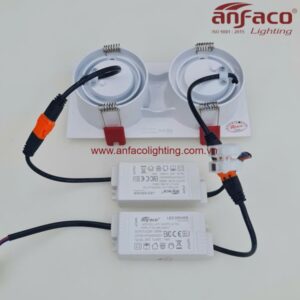 Đèn LED Anfaco downlight âm trần đôi AFC 770 7Wx2 Anfaco