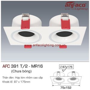Đèn AFC 391T/2 Anfaco LED downlight âm trần vuông đôi dùng bóng MR16