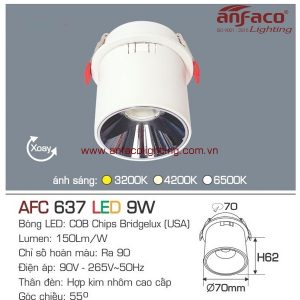 Đèn AFC 637-9W Anfaco LED downlight âm trần thân nổi xoay góc