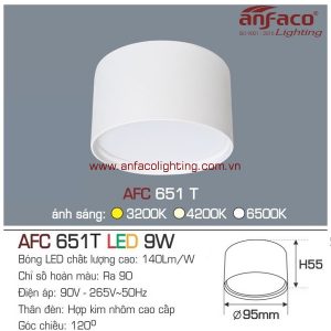 Đèn AFC 651T 9W Anfaco LED downlight nổi vỏ trắng