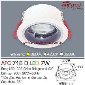 Đèn AFC 718D 7W Anfaco LED downlight âm trần viền đen