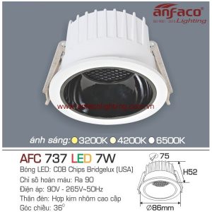 Đèn AFC 737 7W Anfaco LED downlight âm trần chóa đen