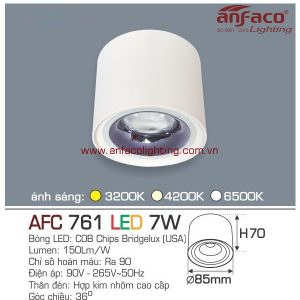 Đèn AFC 761 7W Anfaco LED downlight nổi vỏ trắng