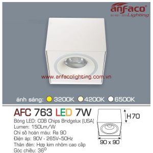 Đèn AFC 763 7W Anfaco LED downlight vuông nổi vỏ trắng