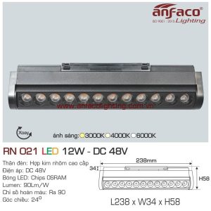 Đèn RN 021-12W DC48V Anfaco LED ray nam châm siêu mỏng xoay góc