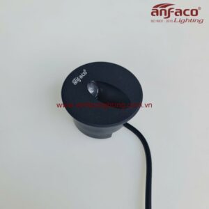 Đèn LED Anfaco âm tường AFC 020D 2W tròn vỏ đen gắn âm bậc cầu thang, âm vách chiếu sáng lối đi