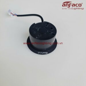 Đèn LED Anfaco âm tường AFC 020D 2W tròn vỏ đen gắn âm bậc cầu thang, âm vách chiếu sáng lối đi