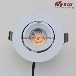 Đèn LED Anfaco downlight âm trần AFC 723 3W 5W xoay góc chiếu điểm Anfaco