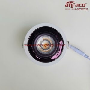 Đèn LED Anfaco AFC 712D 7W 9W 12W 15W Đèn LED downlight âm trần chóa màu mận chín đen bóng