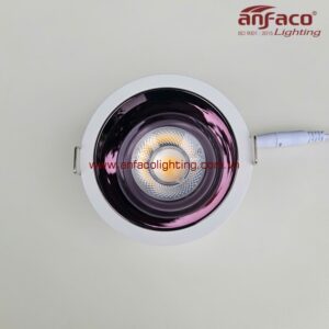 Đèn LED Anfaco AFC 712D 7W 9W 12W 15W Đèn LED downlight âm trần chóa màu mận chín đen bóng