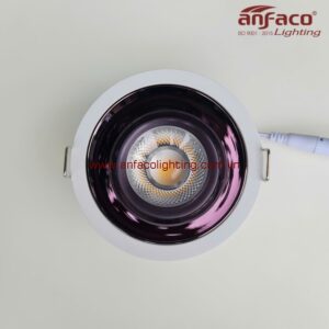 Đèn LED Anfaco AFC 712D 7W 9W 12W 15W Đèn LED downlight âm trần chóa màu mận chín đen bóng