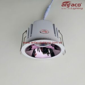 Đèn LED Anfaco AFC 712D 7W 9W 12W 15W Đèn LED downlight âm trần chóa màu mận chín đen bóng