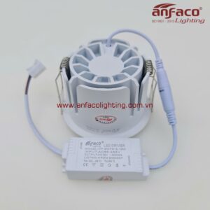 Đèn LED Anfaco AFC 712D 7W 9W 12W 15W Đèn LED downlight âm trần chóa màu mận chín đen bóng