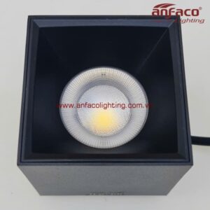 Đèn LED Anfaco downlight gắn nổi vuông AFC 632D 10W IP65 kín nước Anfaco vỏ đen gắn ngoài trời